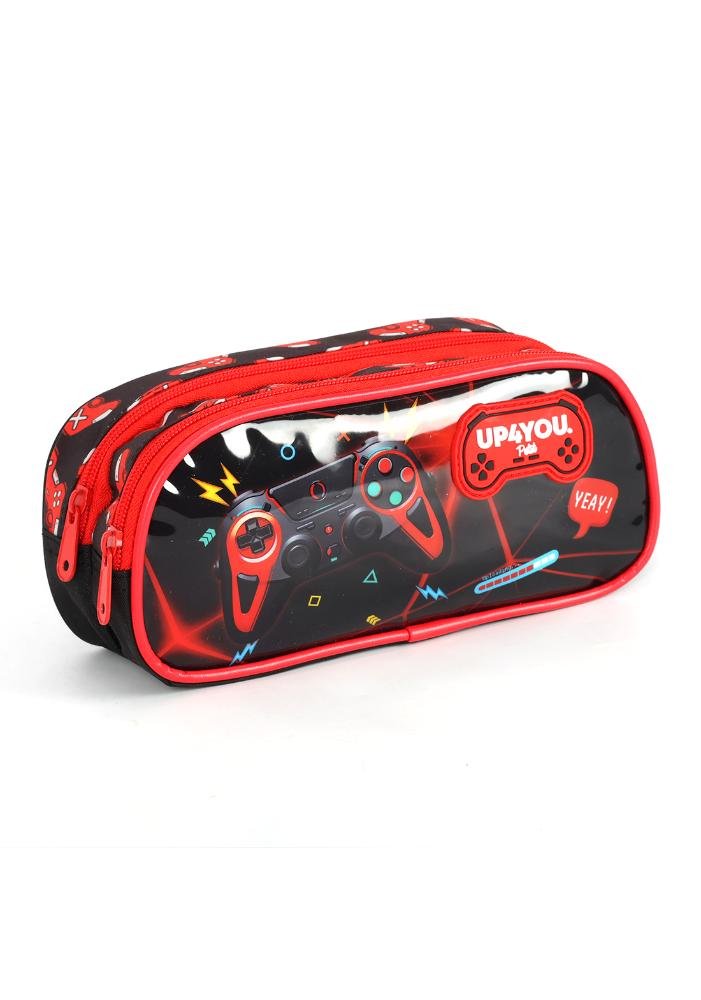 Estojo Duplo Médio Infantil Game Up4you Vermelho 3