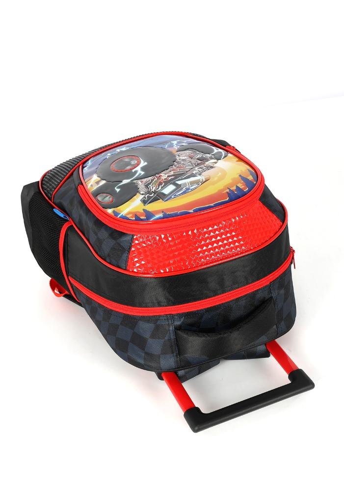 Mochila de Rodinhas Média Infantil de Costas Hotwheels Preto 4