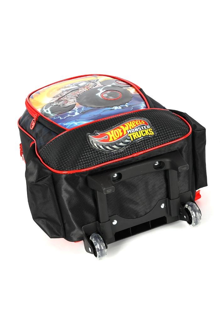 Mochila de Rodinhas Média Infantil de Costas Hotwheels Preto 5