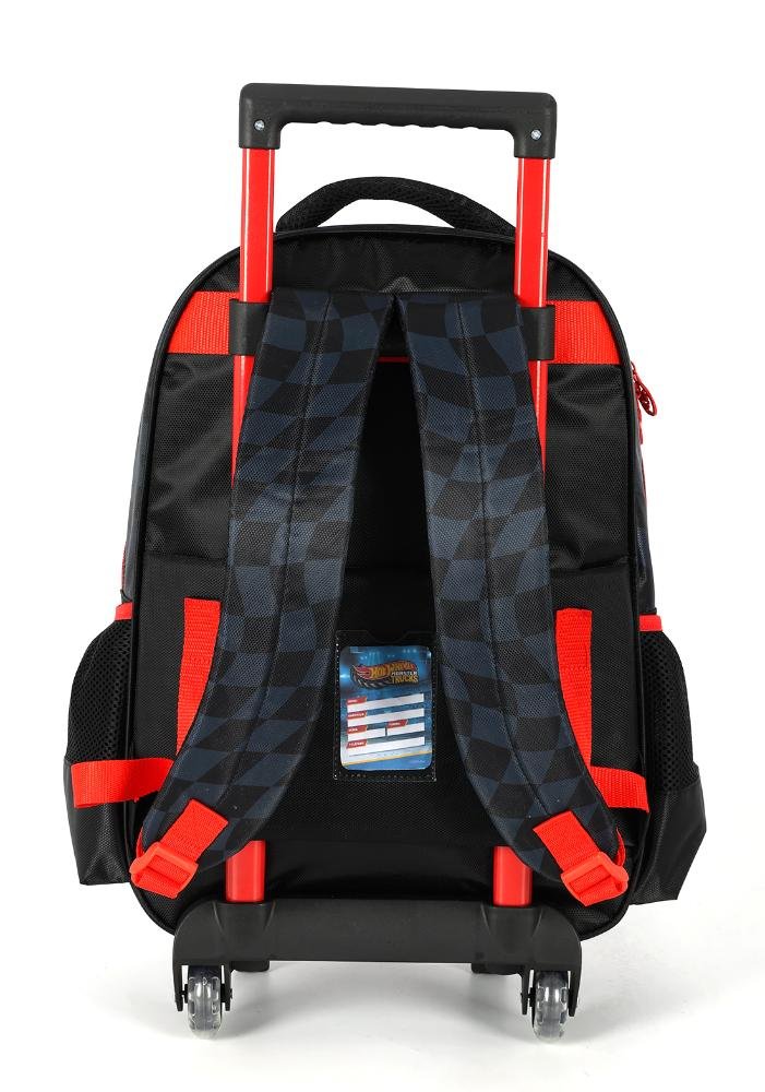 Mochila de Rodinhas Média Infantil de Costas Hotwheels Preto 6