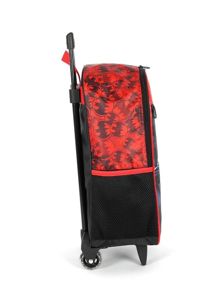Mochila de Rodinhas Pequena Infantil Simples Batman Vermelho 3