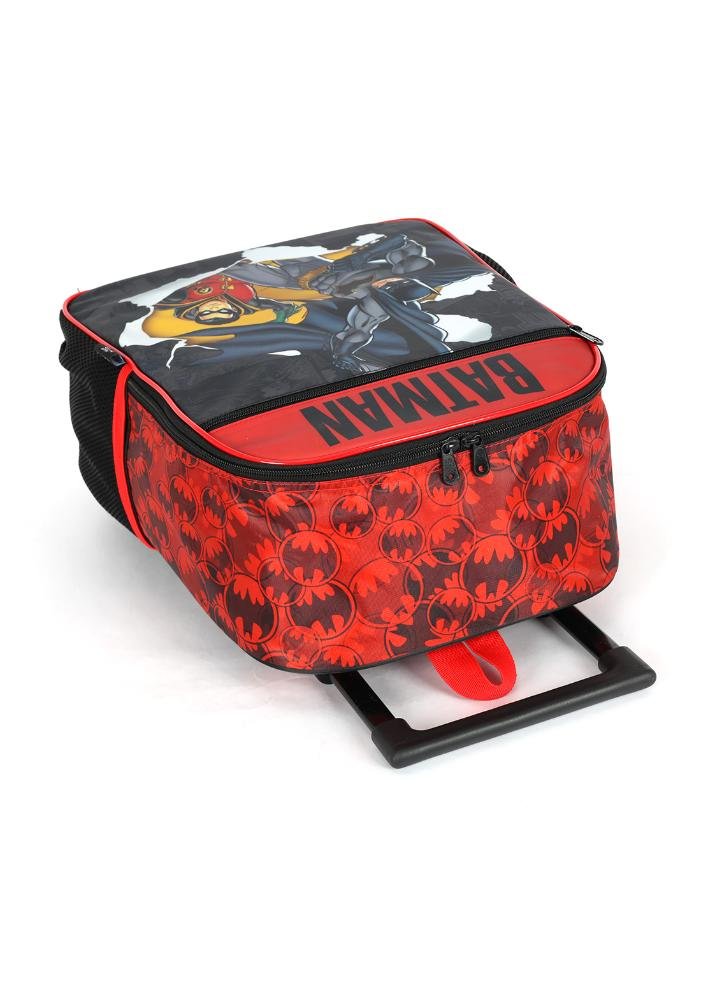 Mochila de Rodinhas Pequena Infantil Simples Batman Vermelho 4