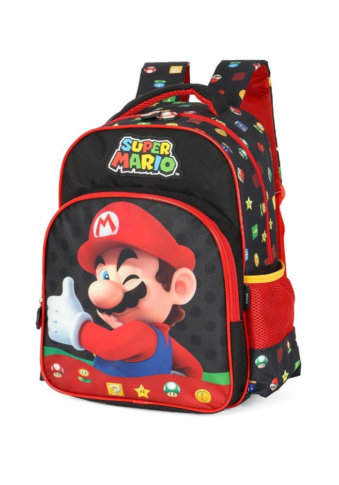 Mochila de Costas Pequena Infantil Super Mario Preto 2