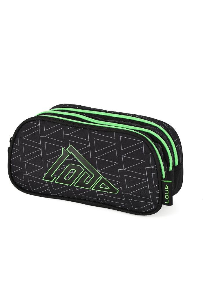 Estojo Juvenil Loud Três Compartimentos Verde 3