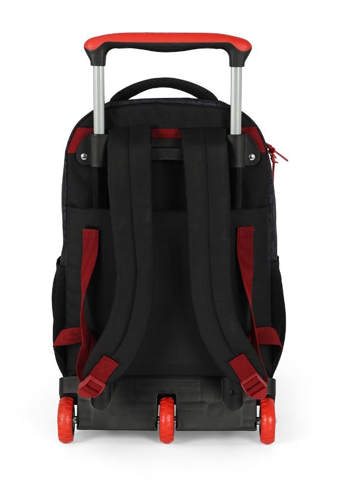 Mochila de Rodinhas Juvenil Enaldinho By Up4you Vermelho/Preto 4