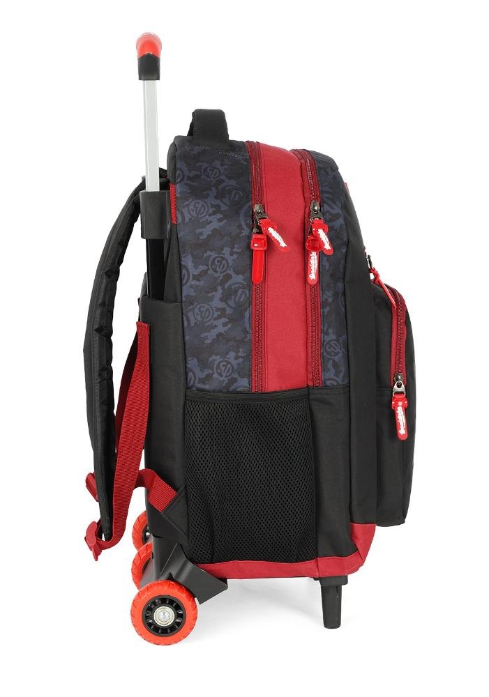 Mochila de Rodinhas Juvenil Enaldinho By Up4you Vermelho/Preto 5