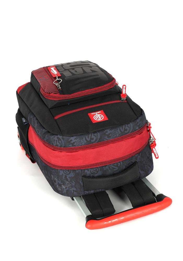 Mochila de Rodinhas Juvenil Enaldinho By Up4you Vermelho/Preto 7