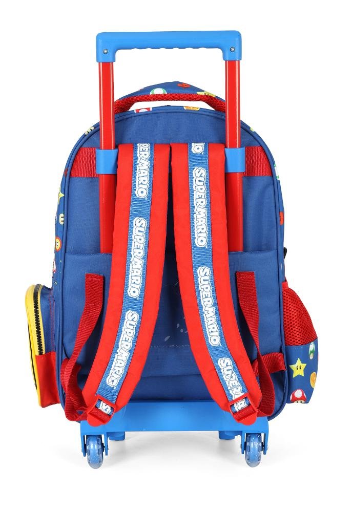 Mochila de Rodinhas Infantil Super Mario Bros By Up4you Azul 2