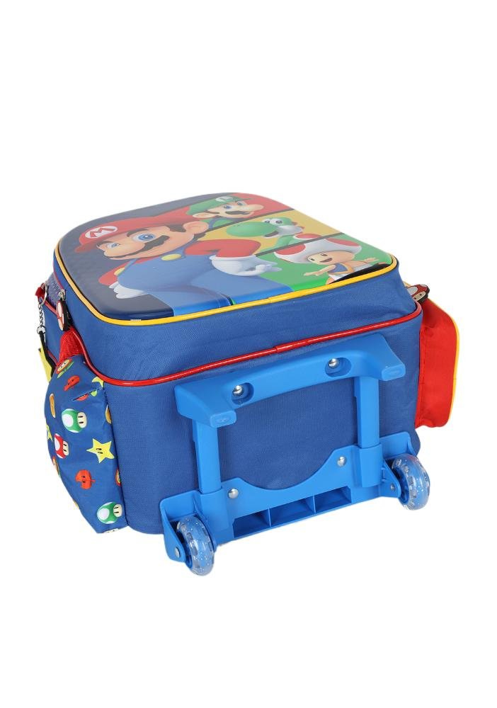 Mochila de Rodinhas Infantil Super Mario Bros By Up4you Azul 4