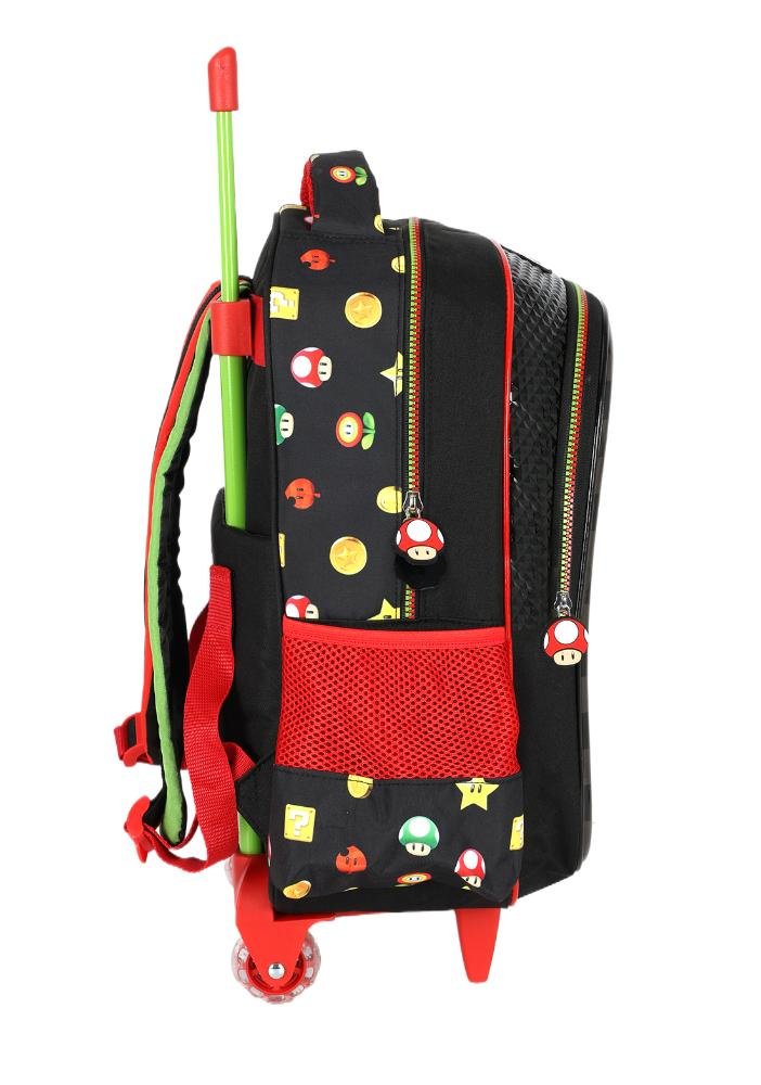 Mochila de Rodinhas Infantil Super Mario Bros By Up4you Preto 4