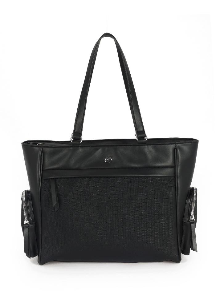 Bolsa Feminina Gash de Ombro em PU para Trabalho e Faculdade com Compartimento para Laptop Preto 1