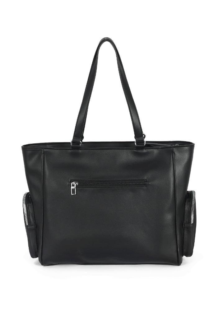 Bolsa Feminina Gash de Ombro em PU para Trabalho e Faculdade com Compartimento para Laptop Preto 3