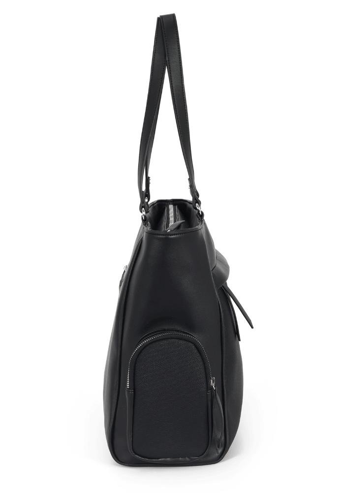 Bolsa Feminina Gash de Ombro em PU para Trabalho e Faculdade com Compartimento para Laptop Preto 4