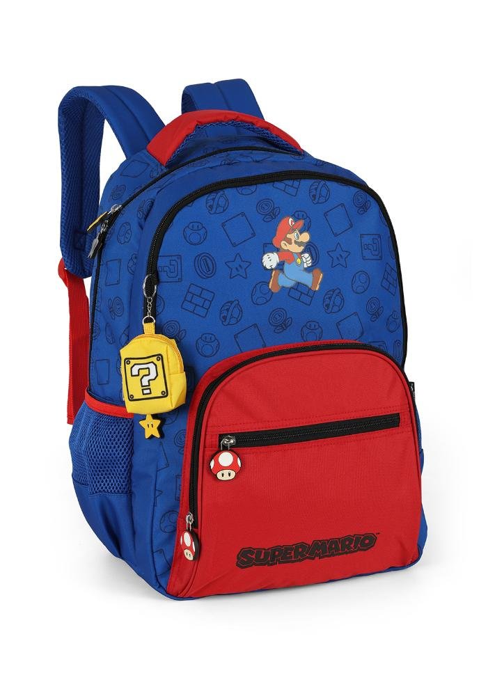 Mochila de Costas Super Mario Bros Com Porta Moedas Up4you Azul 4