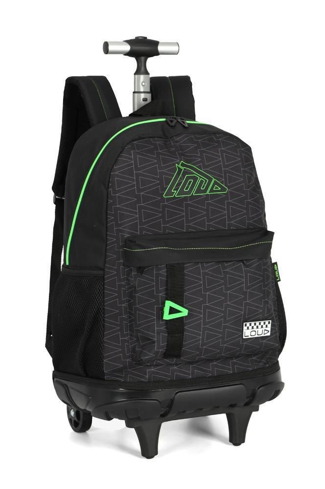 Mochila de Rodinhas 360 Média Juvenil de Costas Loud Green Verde 2