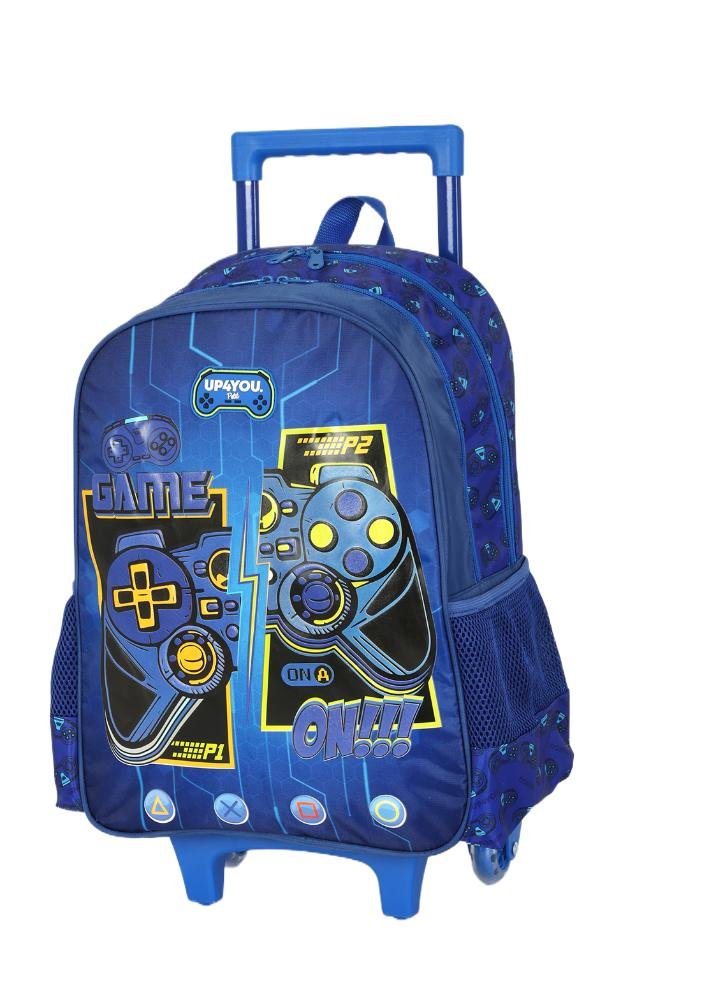 Mochila de Rodinhas Infantil Gamer Média By Up4you Azul 2
