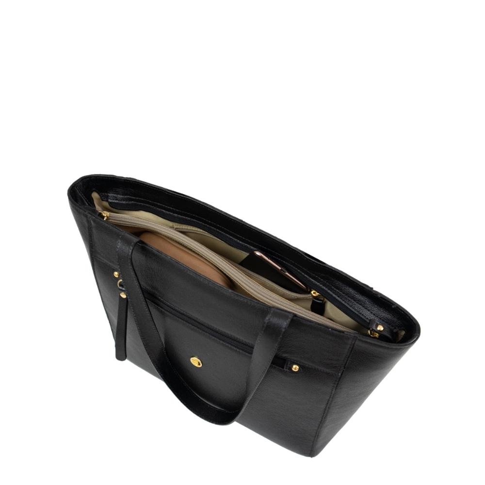 Bolsa Couro Ombro Elisabeth II BM-693 Le Postiche Preto 5