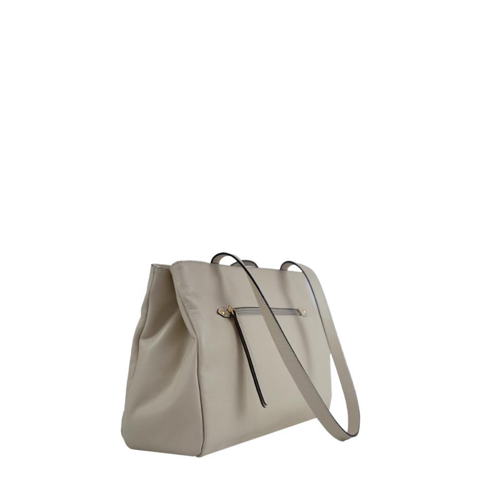 Bolsa Couro Ombro Elisabeth II BM-694 Le Postiche Bege 3
