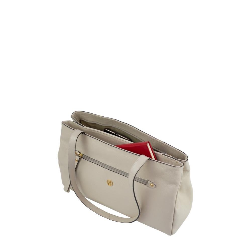 Bolsa Couro Ombro Elisabeth II BM-694 Le Postiche Bege 4