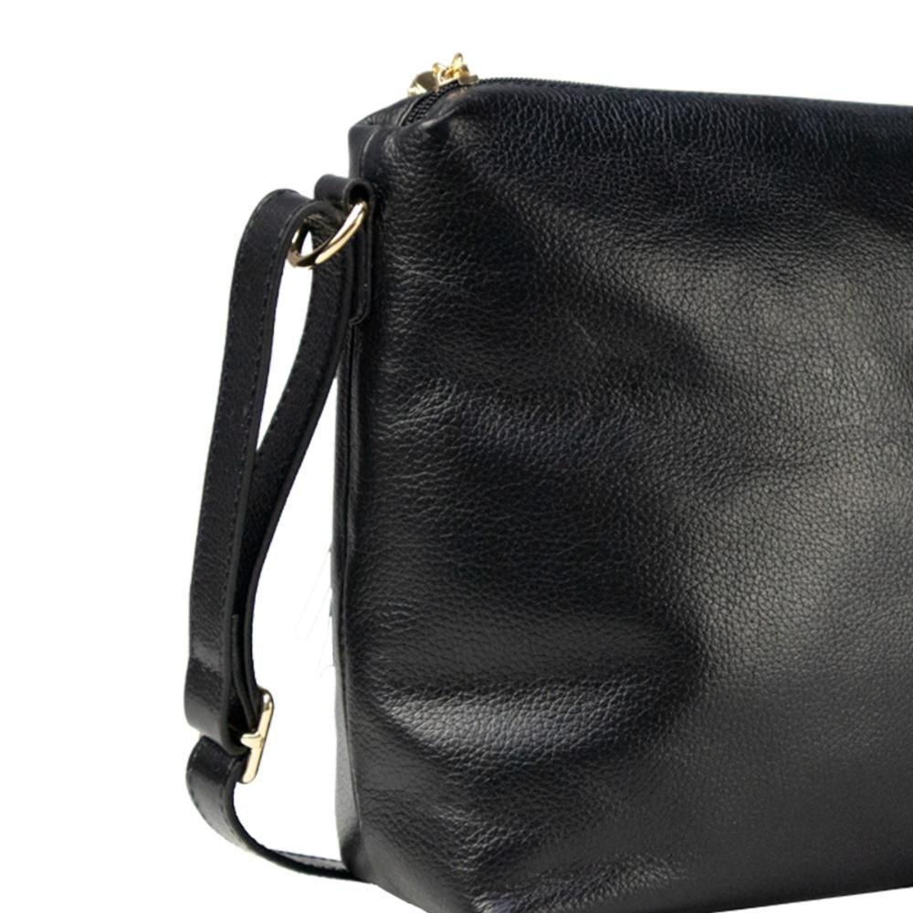 Bolsa Couro Tiracolo Essentials 17512-1A Le Postiche Preto 6