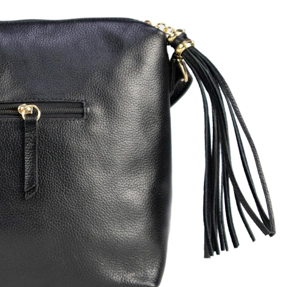 Bolsa Couro Tiracolo Essentials 17512-1A Le Postiche Preto 7