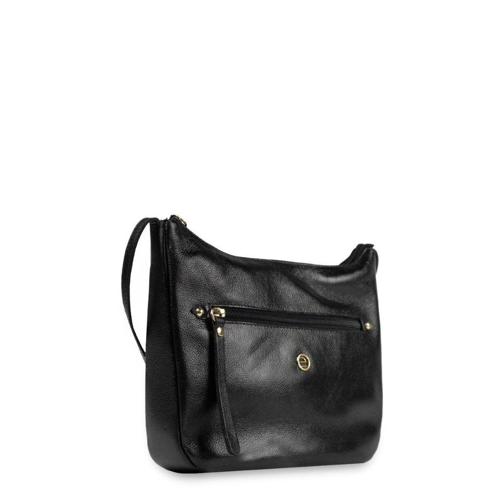 Bolsa Couro Transversal Elisabeth II BM-695 Le Postiche Preto 5