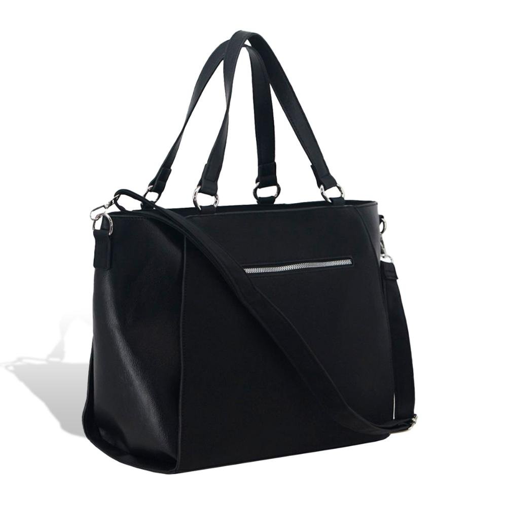 Bolsa Mão e Transversal Tote Elegance Floralis Amayra Preto 3