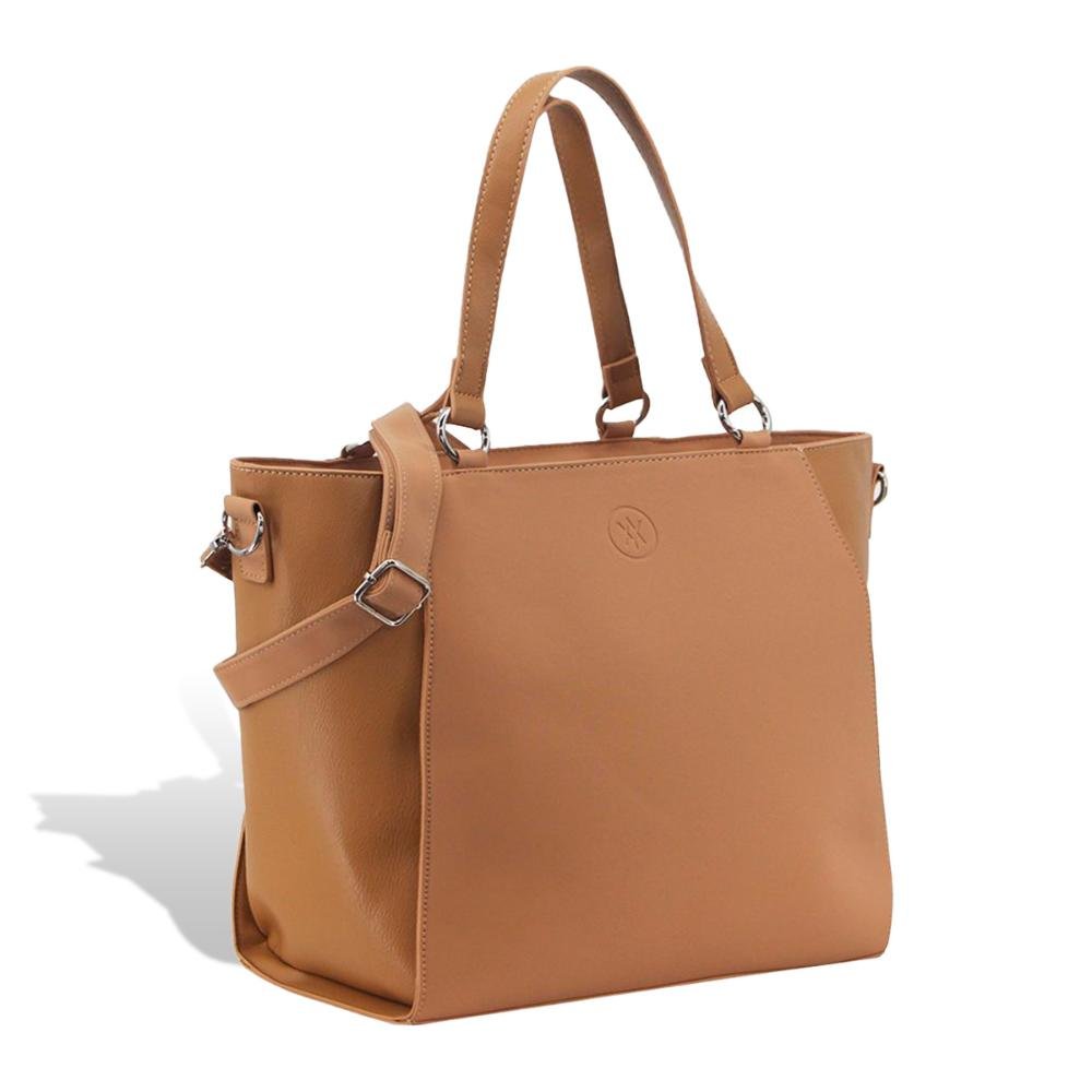 Bolsa Mão e Transversal Tote Elegance Floralis Amayra Camel 2