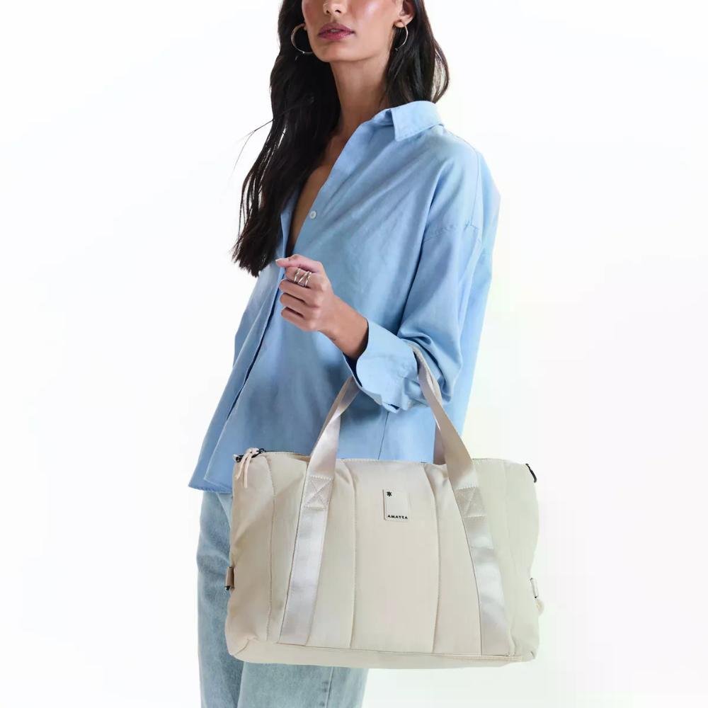 Bolsa Mão New Sport Fitness Nylon Amayra Bege 5