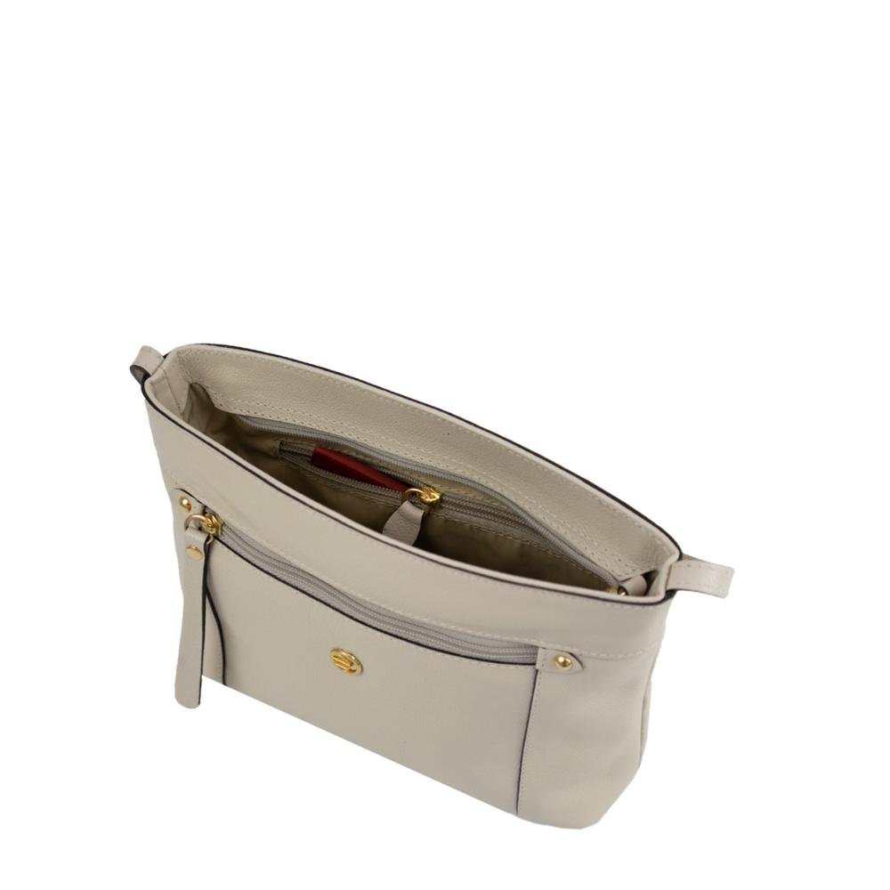 Bolsa Couro Transversal Elisabeth II BM-696 Le Postiche Bege 3