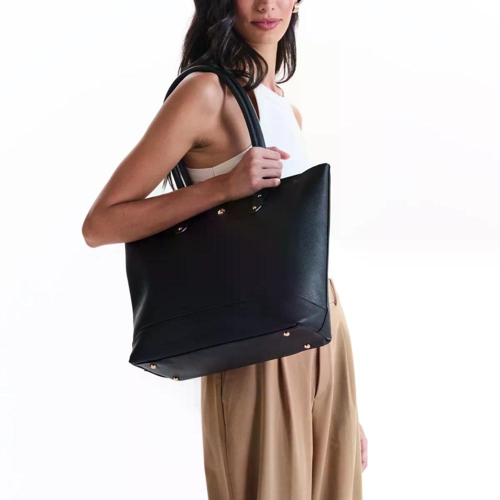 Bolsa Ombro Tote Essentials SS23013CA Le Postiche Preto 7