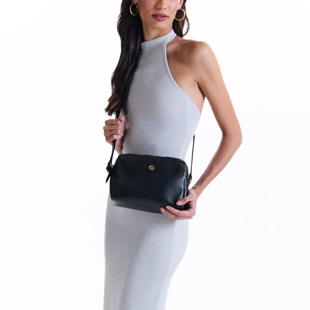 Bolsa Couro Transversal Essentials 2870-1L Le Postiche Preto 2