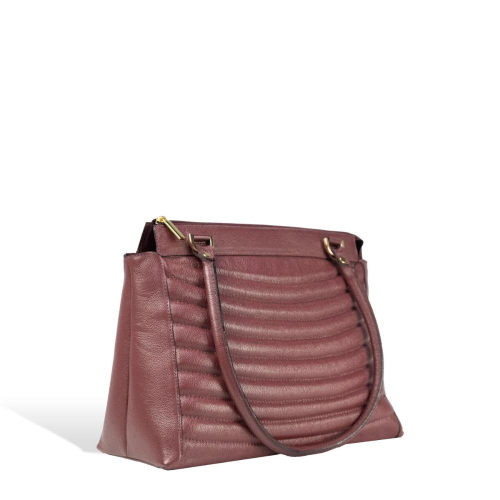 Bolsa Couro Ombro Tote Matelasse BM-840 Lepostiche Vinho 4