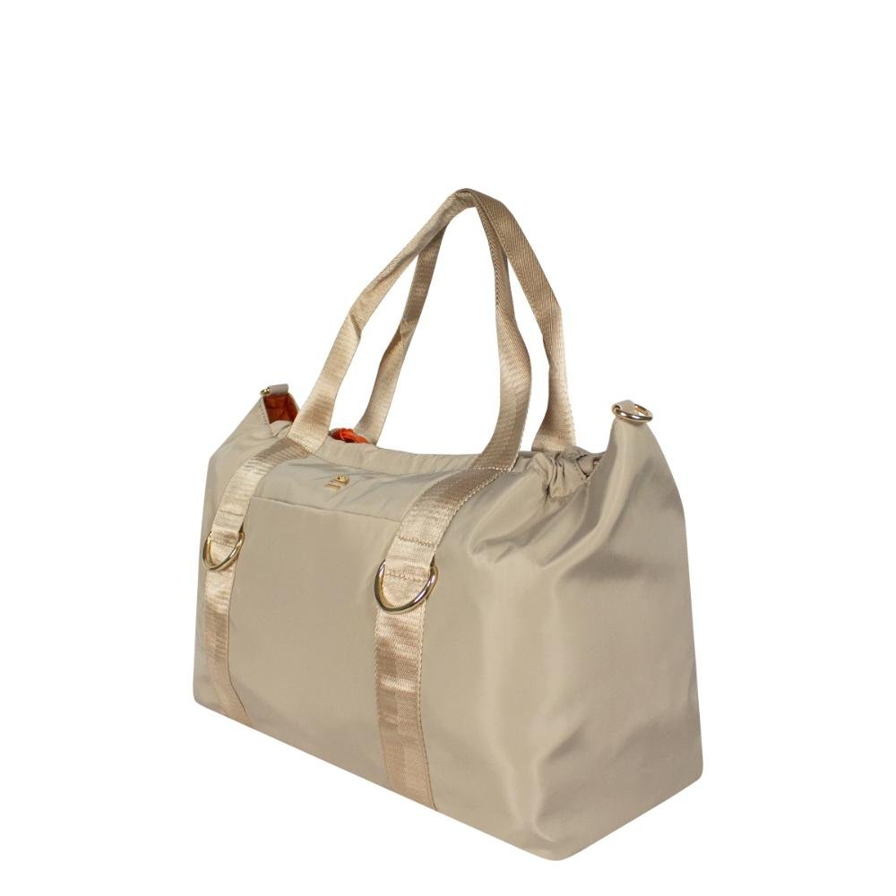 Bolsa Transversal e Mão Sport Nylon Le Postiche Bege 2