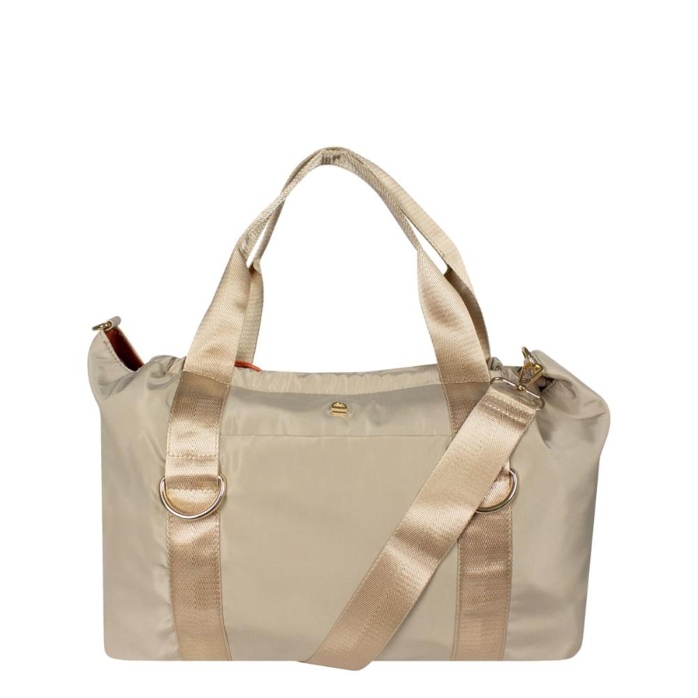 Bolsa Transversal e Mão Sport Nylon Le Postiche Bege 5