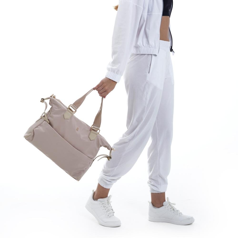 Bolsa Transversal e Mão Sport Nylon Two Le Postiche Bege 2