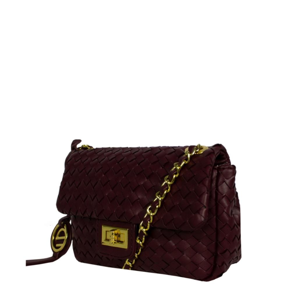 Bolsa Transversal Tressê LPB0012 Le Postiche Vinho 2
