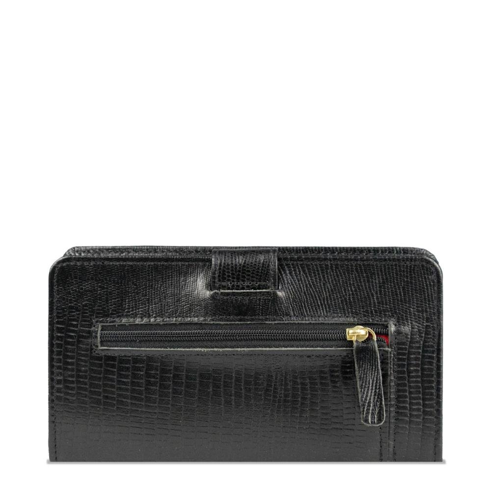 Carteira Couro Feminina Lezard com Lingueta 2411844 Le Postiche Preto 2
