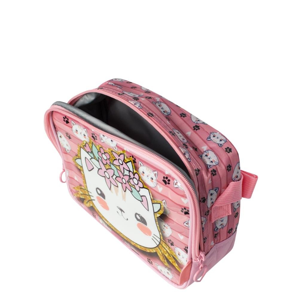 Lancheira Gatinha Infantil Luxcel Rosa 4