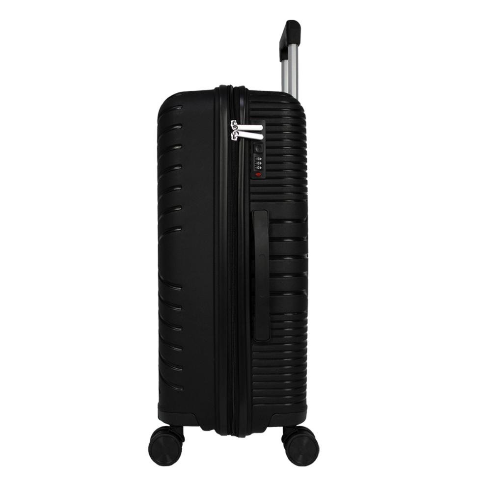 Mala de Viagem Grande 32 Kg Polipropileno Rodas Giro 360° Chicago Day By Day Preto 3