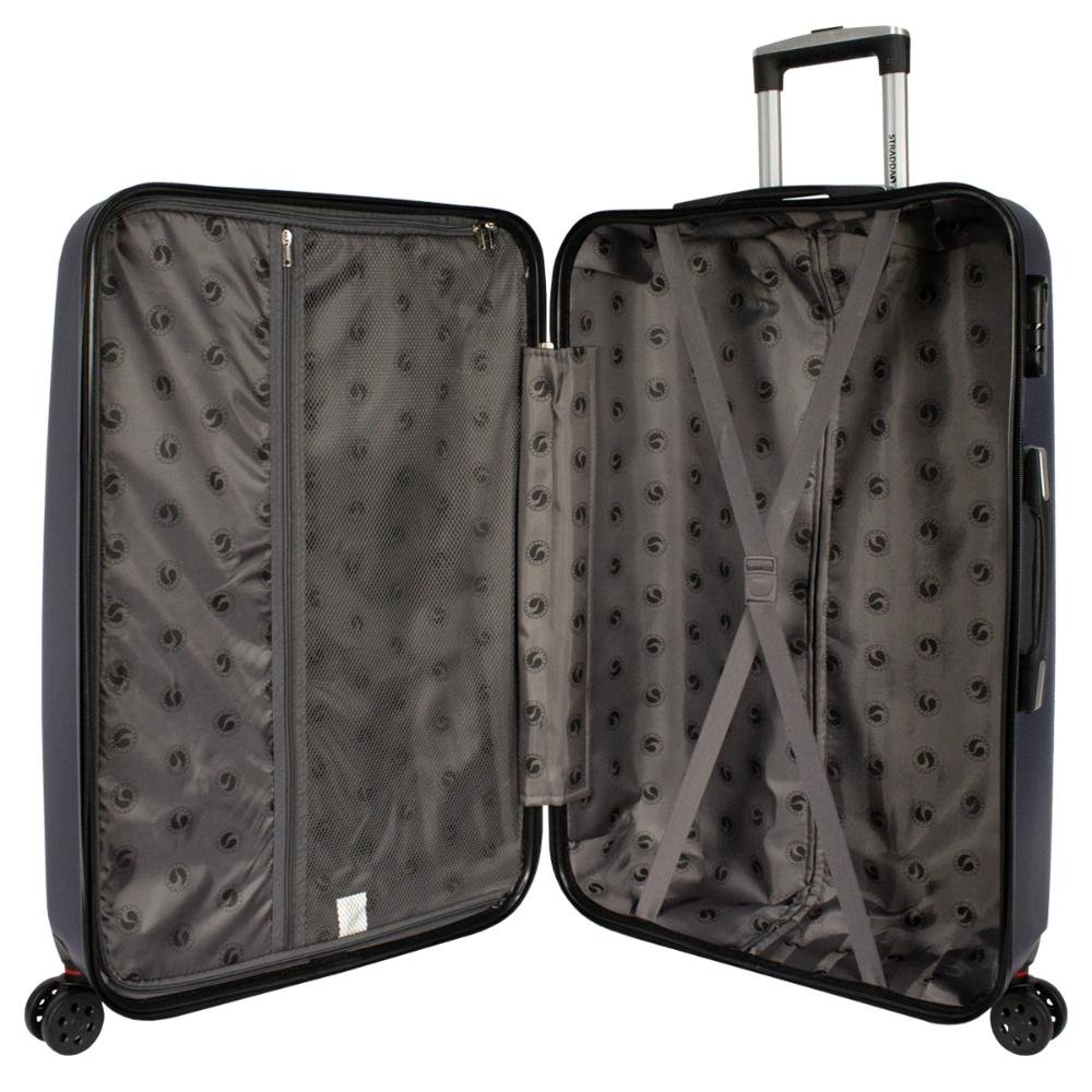 Mala de Viagem Grande 32kg Rígida Rodas Giro 360° Verona Stradda Azul Marinho 5