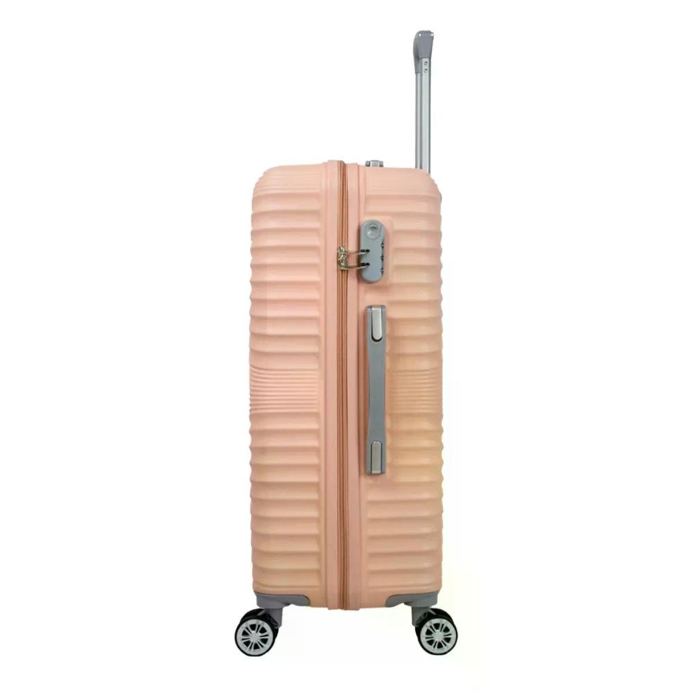 Mala Grande 32kg Rígida Rodas Giro 360º Hamburgo Stradda  Rosa 3