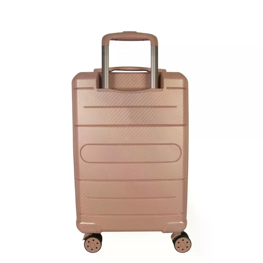 Mala Pequena de Bordo 10kg Polipropileno Rodas Giro 360° Berlim Black Eco Le Postiche Rosa Claro 4