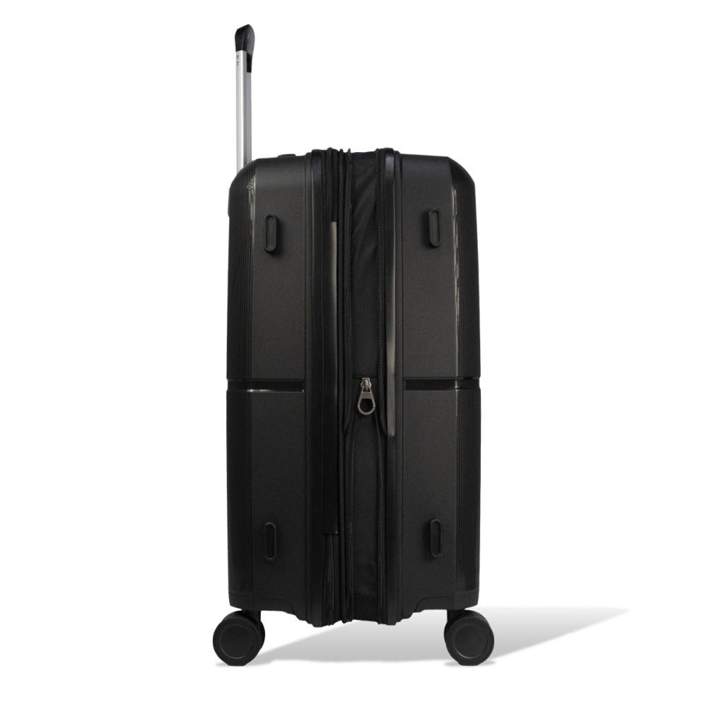 Mala Grande 32Kg Polipropileno Rodas Giro 360° Fusion Line Echolac Preto 4