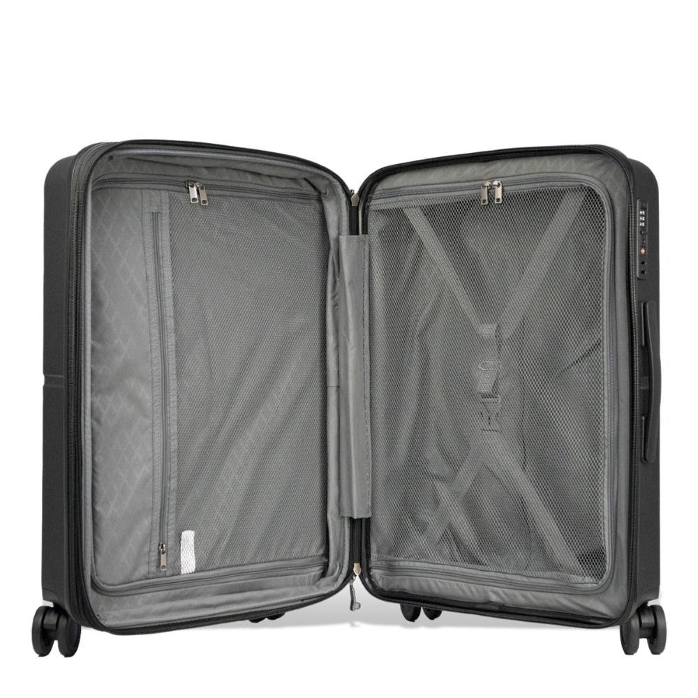 Mala Grande 32Kg Polipropileno Rodas Giro 360° Fusion Line Echolac Preto 5