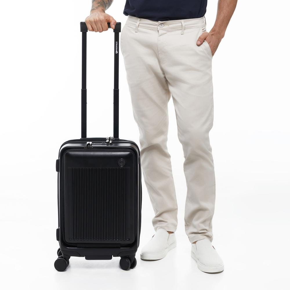 Mala Pequena de Bordo 10kg Policarbonato com Rodas 360º Monte Carlo Stradda Preto 2