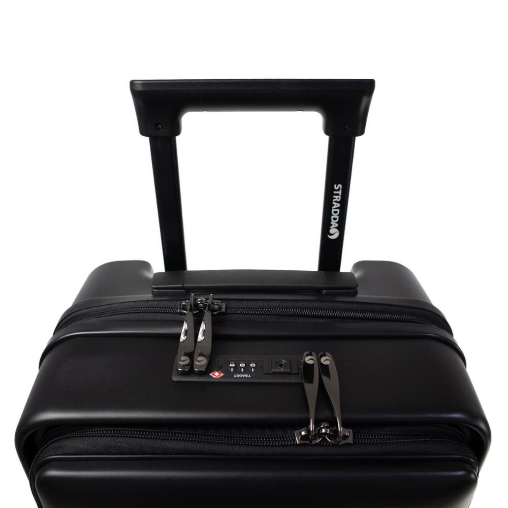 Mala Pequena de Bordo 10kg Policarbonato com Rodas 360º Monte Carlo Stradda Preto 8