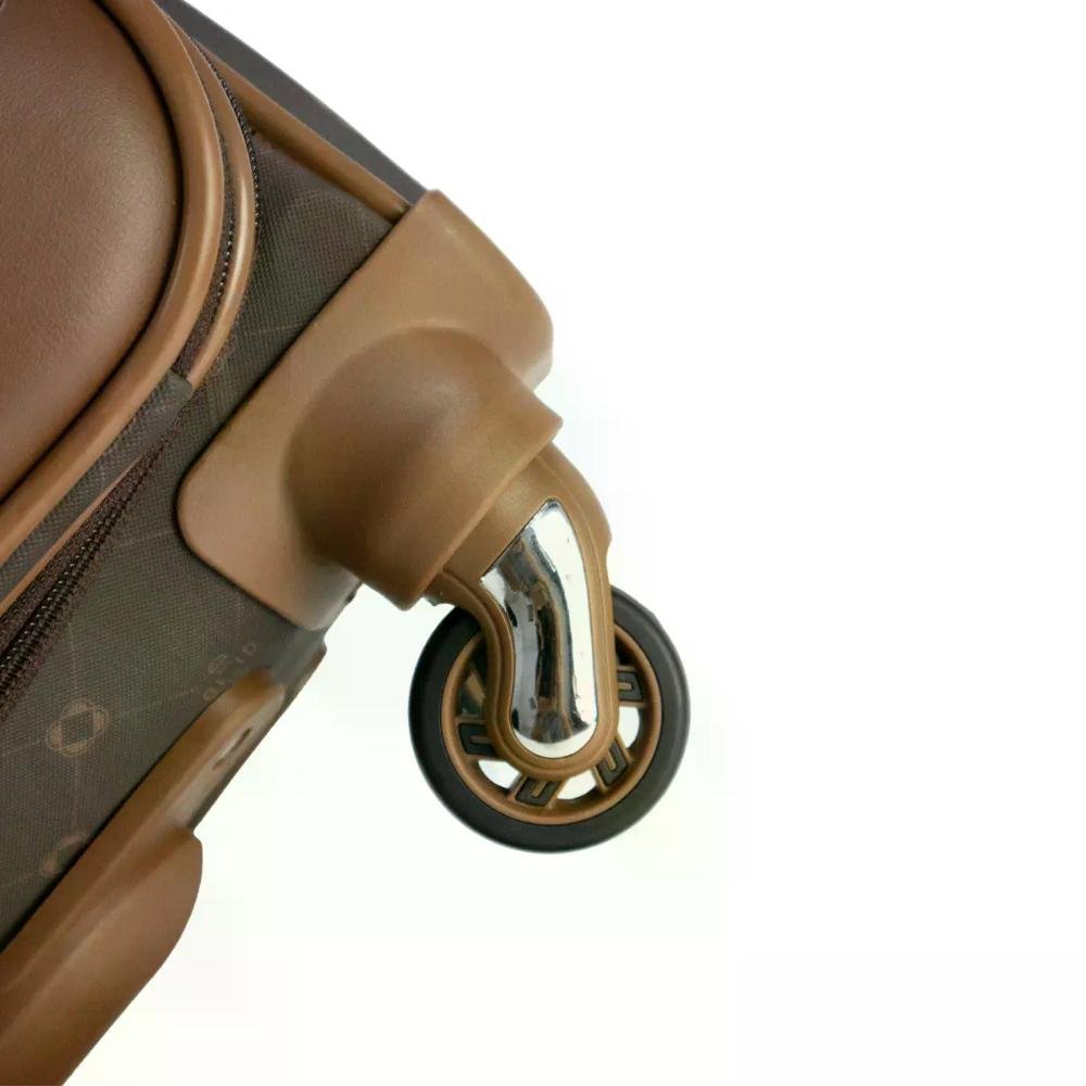 Mala Pequena de Bordo 10kg com Porta Notebook Monograma Le Postiche Café 10