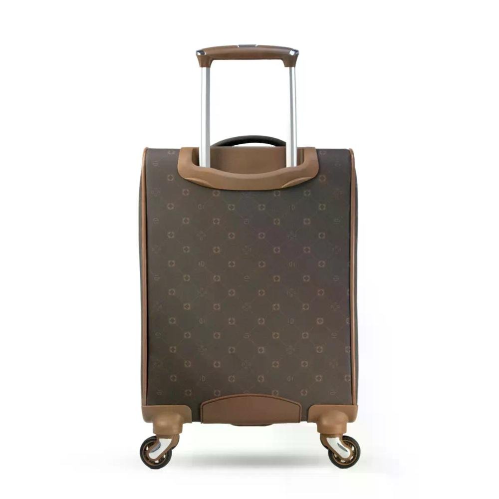 Mala Pequena de Bordo 10kg com Porta Notebook Monograma Le Postiche Café 4