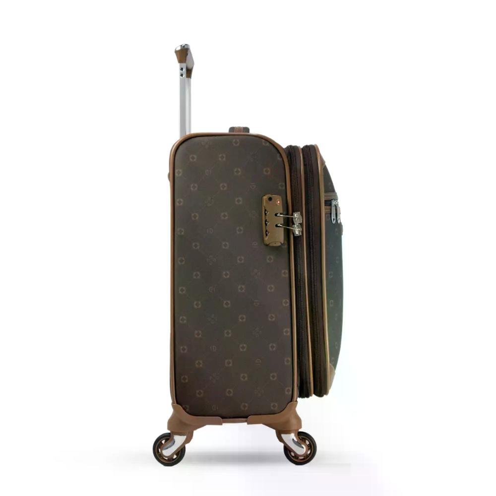 Mala Pequena de Bordo 10kg com Porta Notebook Monograma Le Postiche Café 5